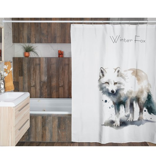 Arctic Beauty: Winter Fox op maat Douchegordijn