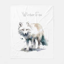 Arctic Beauty: Winter Fox op maat Fleece Deken