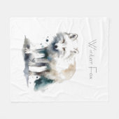 Arctic Beauty: Winter Fox op maat Fleece Deken (Voorkant (Horizontaal))