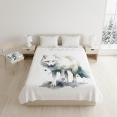 Arctic Beauty: Winter Fox op maat Fleece Deken