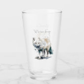 Arctic Beauty: Winter Fox op maat Glas (Voorkant)