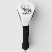 Arctic Beauty: Winter Fox, op maat Golfheadcover (Voorkant)