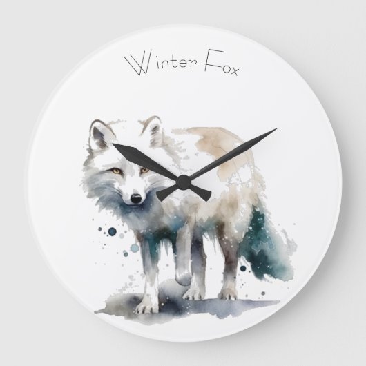 Arctic Beauty: Winter Fox op maat Grote Klok (Voorkant)