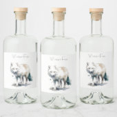 Arctic Beauty: Winter Fox op maat Likeurfles Etiket (Flessen)
