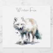 Arctic Beauty: Winter Fox op maat Likeurfles Etiket (Enkel label)