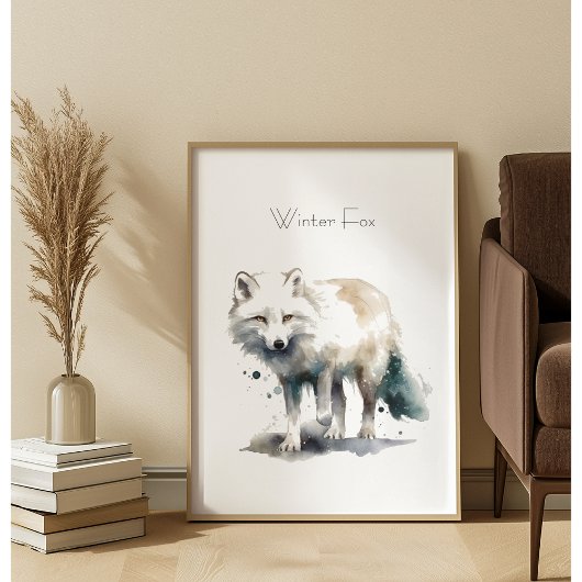 Arctic Beauty: Winter Fox op maat Perfect Poster