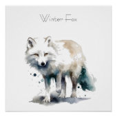 Arctic Beauty: Winter Fox op maat Perfect Poster (Voorkant)
