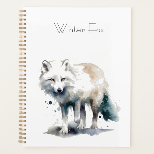 Arctic Beauty: Winter Fox op maat Planner (Voorkant)