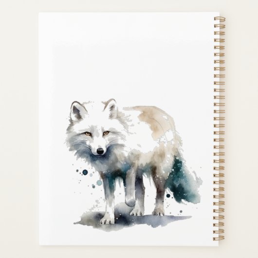 Arctic Beauty: Winter Fox op maat Planner (Achterkant)