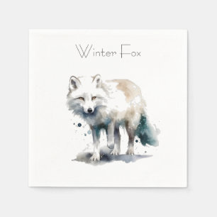 Arctic Beauty: Winter Fox op maat Servet