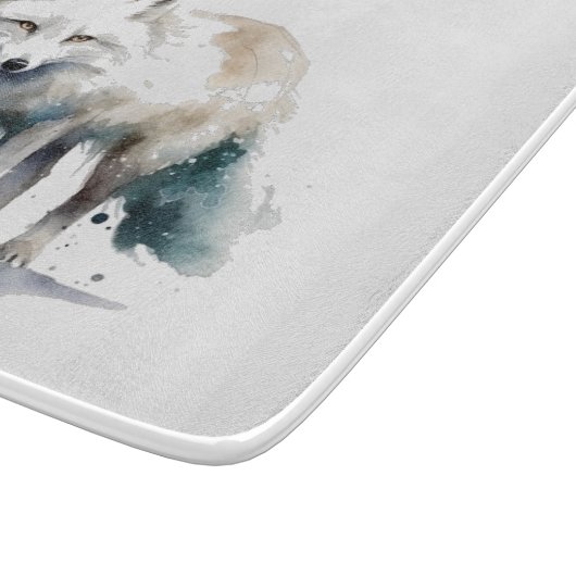 Arctic Beauty: Winter Fox op maat Snijplank (Hoek)