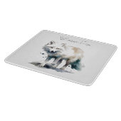 Arctic Beauty: Winter Fox op maat Snijplank (Hoek)