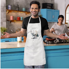 Arctic Beauty: Winter Fox op maat Standaard Schort