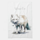 Arctic Beauty: Winter Fox op maat Theedoek (Verticaal)
