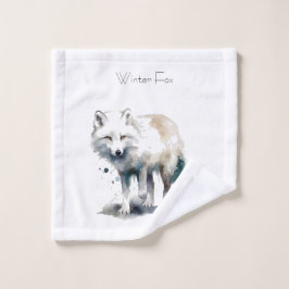 Arctic Beauty: Winter Fox op maat Washandje