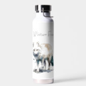 Arctic Beauty: Winter Fox op maat Waterfles (Links)
