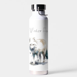 Arctic Beauty: Winter Fox op maat Waterfles