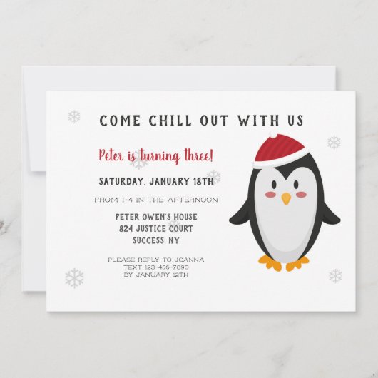 Arctic Blast Birthday Party Invitation Kaart (Voorkant)