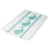 Arctic Blauwgroen Blue Whale & Waves Blauw & Wit Badmat (Gekanteld)