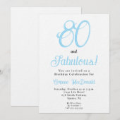 Arctic Blue Eightyand Fabulous 80th Birthday  Kaart (Voorkant / Achterkant)