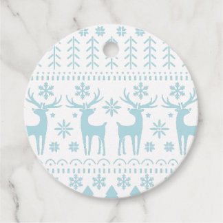 Arctic Blue Folk Art Winter Theme Bedankjes Labels