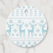 Arctic Blue Folk Art Winter Theme Bedankjes Labels (Voorkant)