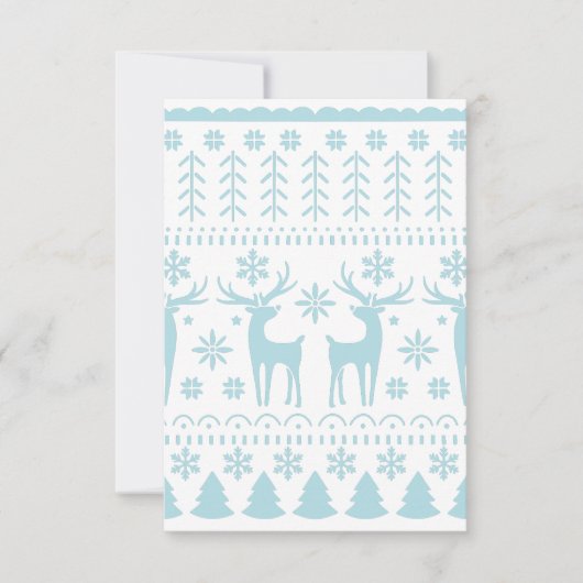 Arctic Blue Folk Art Winter Theme Bedankkaart (Voorkant)