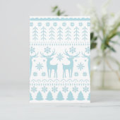 Arctic Blue Folk Art Winter Theme Bedankkaart (Staand voorkant)