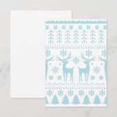 Arctic Blue Folk Art Winter Theme Bedankkaart (Voorkant / Achterkant)