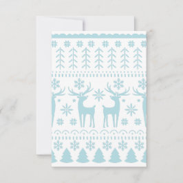 Arctic Blue Folk Art Winter Theme Bedankkaart