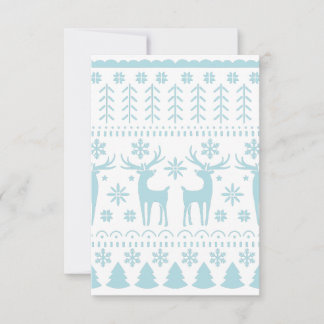 Arctic Blue Folk Art Winter Theme Bedankkaart