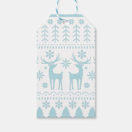 Arctic Blue Folk Art Winter Theme Cadeaulabel