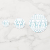 Arctic Blue Folk Art Winter Theme Confetti (Voorkanten)