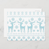 Arctic Blue Folk Art Winter Theme Feestdagenkaart (Voorkant / Achterkant)