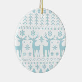 Arctic Blue Folk Art Winter Theme Keramisch Ornament (Rechts)