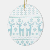 Arctic Blue Folk Art Winter Theme Keramisch Ornament (Links)