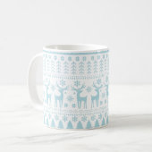 Arctic Blue Folk Art Winter Theme Koffiemok (Voorkant links)