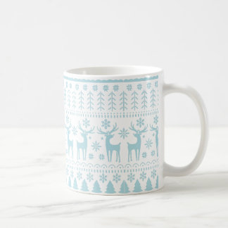 Arctic Blue Folk Art Winter Theme Koffiemok