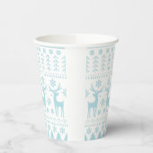 Arctic Blue Folk Art Winter Theme Papieren Bekers (Links)