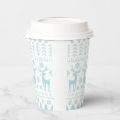 Arctic Blue Folk Art Winter Theme Papieren Bekers (Links)