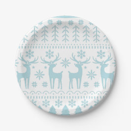 Arctic Blue Folk Art Winter Theme Papieren Bordje