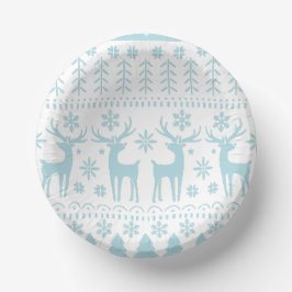 Arctic Blue Folk Art Winter Theme Papieren Kommen