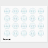 Arctic Blue Folk Art Winter Theme Ronde Sticker (Vel)