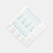 Arctic Blue Folk Art Winter Theme Servet (Hoek)