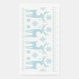 Arctic Blue Folk Art Winter Theme Servet