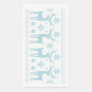 Arctic Blue Folk Art Winter Theme Servet
