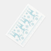 Arctic Blue Folk Art Winter Theme Servet (Hoek)