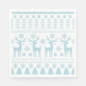 Arctic Blue Folk Art Winter Theme Servet (Voorkant)