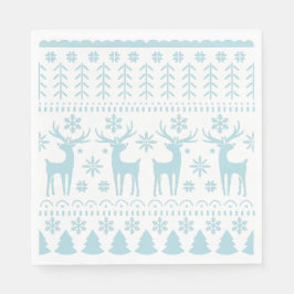 Arctic Blue Folk Art Winter Theme Servet
