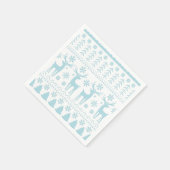 Arctic Blue Folk Art Winter Theme Servet (Hoek)